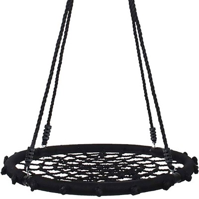 Ø120cm nest swing With Hanging Ropes, 200kg Load, blue / black