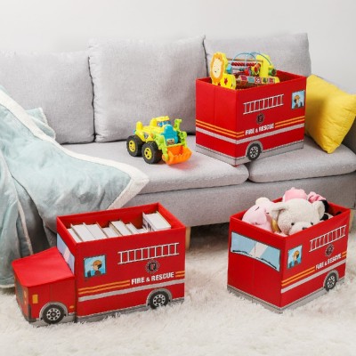 3er Set Kinder Aufbewahrungsbox Spielzeugkiste mit Deckel, Sitzbank mit Stauraum für Kinderzimmer, pink, rot