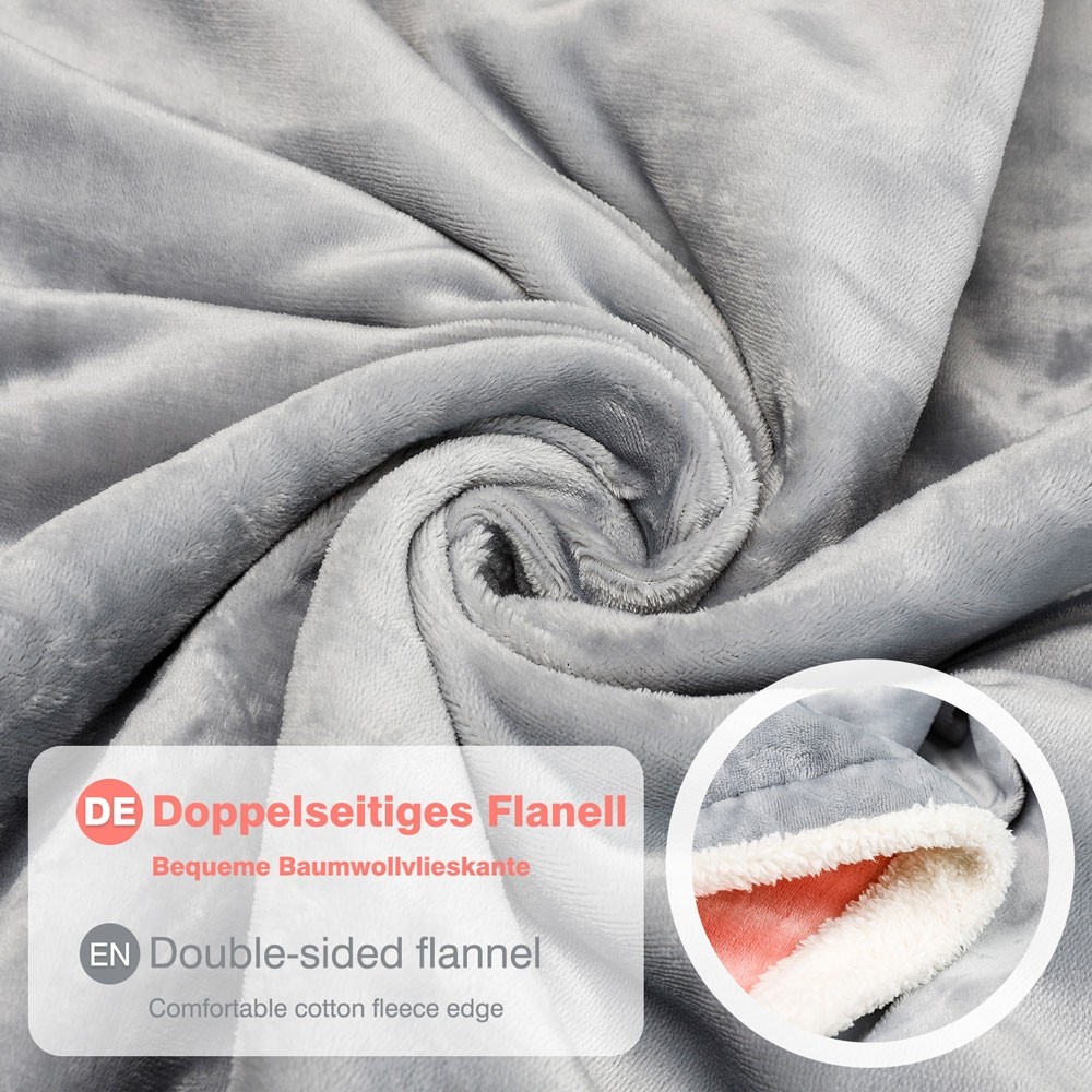 Yoyaxi Heizkissen Elektrisch beheizter Überwurf unter der Decke,  Fleece-waschbare Polyestermatratze