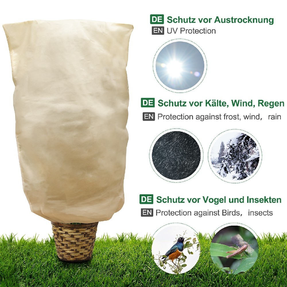 CJBIN Winterschutz für Pflanzen, 120×180cm Frostschutzhüllen für
