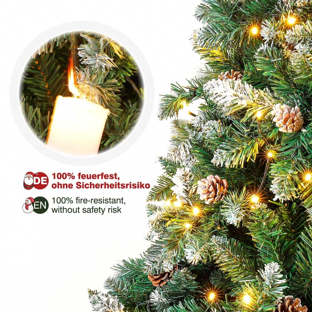 Künstlicher Weihnachtsbaum LED mit Schnee 120-210cm Tannenbaum Christbaum Tanne 