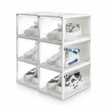 Super transparent Schuhbox, weiß 6er Set