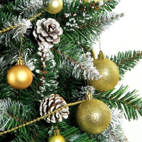 Weihnachtskugeln Christbaumkugeln Set inklusive Perlenkette und Baumspitze