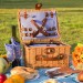 Picknickkorb aus Weidengeflecht für 2 Personen mit Kühltasche, Willow-Picknickkoffer Set mit Besteck, Weingläser, Servietten und Teller