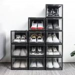 12er Set super transparent Schuhbox, stapelbarer Schuhorganizer, Kunststoffbox für Schuhe bis Größe 48