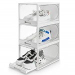 3er / 6er / 12er Set Schuhbox Schubladen-Design, stapelbarer Schuhorganizer für Schuhe bis Größe 48, Transparent